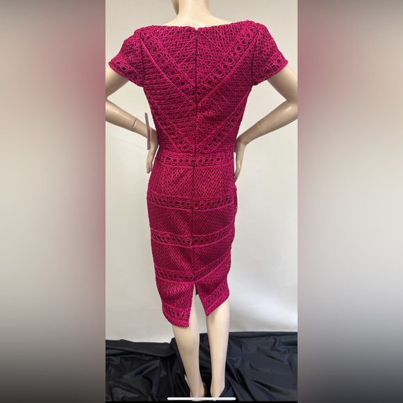 JS collections basketweave with Chevron stripes cap sleeves cocktail dress - Picture 7 of 12